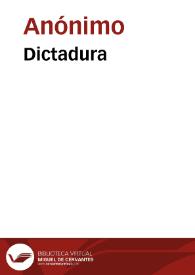 Dictadura | Biblioteca Virtual Miguel de Cervantes