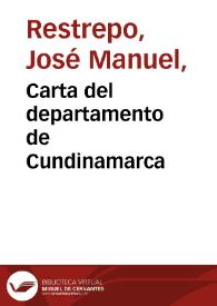 Carta del departamento de Cundinamarca | Biblioteca Virtual Miguel de Cervantes