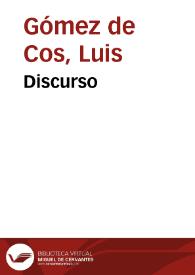 Discurso | Biblioteca Virtual Miguel de Cervantes