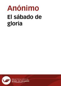 El sábado de gloria | Biblioteca Virtual Miguel de Cervantes