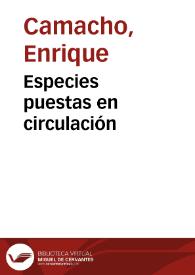 Especies puestas en circulación | Biblioteca Virtual Miguel de Cervantes