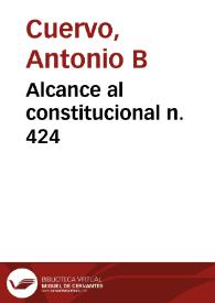 Alcance al constitucional n. 424 | Biblioteca Virtual Miguel de Cervantes