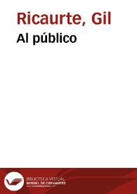 Al público | Biblioteca Virtual Miguel de Cervantes