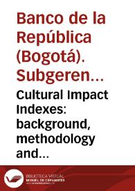 Cultural Impact Indexes: background, methodology and results | Biblioteca Virtual Miguel de Cervantes