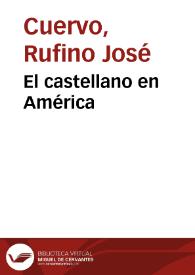 El castellano en América | Biblioteca Virtual Miguel de Cervantes