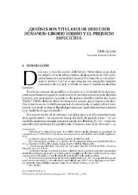 ¿Quiénes son titulares de derechos humanos? Liborio Hierro y el prejuicio especieísta / Pablo de Lora | Biblioteca Virtual Miguel de Cervantes