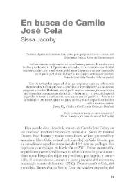 En busca de Camilo José Cela / Sissa Jacoby | Biblioteca Virtual Miguel de Cervantes