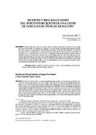 Muertes y resurrecciones del positivismo jurídico : una crisis de doscientos años de duración / Luis Lloredo Alix | Biblioteca Virtual Miguel de Cervantes