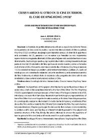 Crisis y miedo al otro en el cine de terror. El caso de "King Kong" (1933) / Juan A. Roche Cárcel | Biblioteca Virtual Miguel de Cervantes