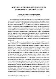 Emmanuelle Garnier y Anxo Abuín (eds.): "Nouvelles scènes, nouveaux dispositifs: l´émergence du théâtre galicien." Carnières-Moranwelz, Éditions Lansman, 2014, 250 págs. [Reseña] / Rosario Álvarez Mayo | Biblioteca Virtual Miguel de Cervantes