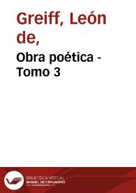 Obra poética - Tomo 3 | Biblioteca Virtual Miguel de Cervantes