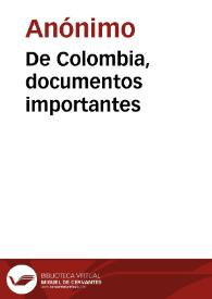 De Colombia, documentos importantes | Biblioteca Virtual Miguel de Cervantes