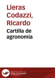 Cartilla de agronomía | Biblioteca Virtual Miguel de Cervantes