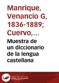 Muestra de un diccionario de la lengua castellana | Biblioteca Virtual Miguel de Cervantes