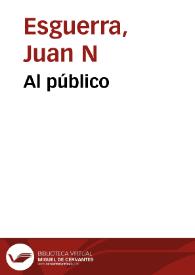 Al público | Biblioteca Virtual Miguel de Cervantes