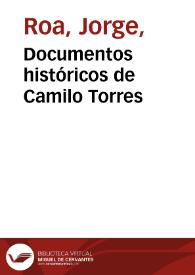 Documentos históricos de Camilo Torres | Biblioteca Virtual Miguel de Cervantes