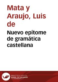 Nuevo epítome de gramática castellana | Biblioteca Virtual Miguel de Cervantes