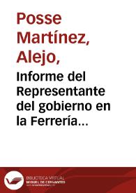 Informe del Representante del gobierno en la Ferrería Samacá | Biblioteca Virtual Miguel de Cervantes