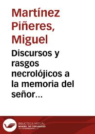 Discursos y rasgos necrolójicos a la memoria del señor José María Pereira | Biblioteca Virtual Miguel de Cervantes