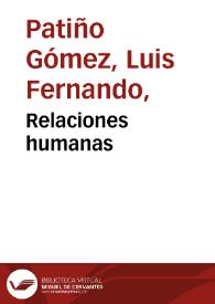 Relaciones humanas | Biblioteca Virtual Miguel de Cervantes