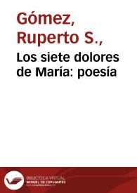 Los siete dolores de María: poesía | Biblioteca Virtual Miguel de Cervantes