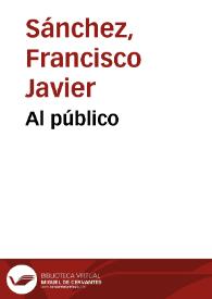 Al público | Biblioteca Virtual Miguel de Cervantes