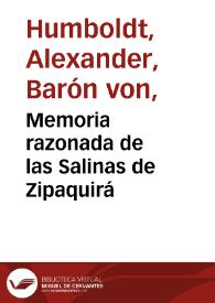 Memoria razonada de las Salinas de Zipaquirá | Biblioteca Virtual Miguel de Cervantes