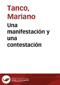 Una manifestación y una contestación | Biblioteca Virtual Miguel de Cervantes