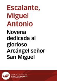 Novena dedicada al glorioso Arcángel señor San Miguel | Biblioteca Virtual Miguel de Cervantes