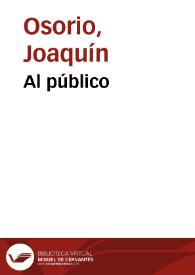 Al público | Biblioteca Virtual Miguel de Cervantes