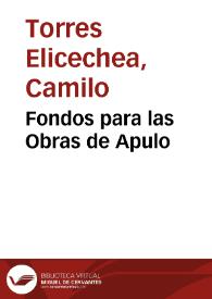 Fondos para las Obras de Apulo | Biblioteca Virtual Miguel de Cervantes