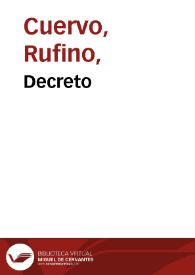 Decreto | Biblioteca Virtual Miguel de Cervantes