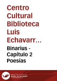 Binarius - Capítulo 2 Poesías | Biblioteca Virtual Miguel de Cervantes