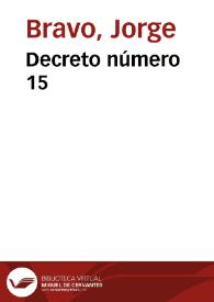 Decreto número 15 | Biblioteca Virtual Miguel de Cervantes