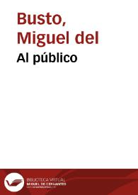 Al público | Biblioteca Virtual Miguel de Cervantes