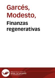 Finanzas regenerativas | Biblioteca Virtual Miguel de Cervantes