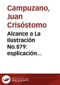 Alcance a La ilustración No.879: esplicación necesarisima | Biblioteca Virtual Miguel de Cervantes