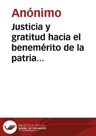 Justicia y gratitud hacia el benemérito de la patria Jeneral Santiago Mariño | Biblioteca Virtual Miguel de Cervantes