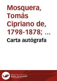 Carta autógrafa | Biblioteca Virtual Miguel de Cervantes