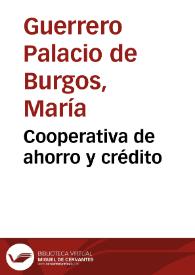 Cooperativa de ahorro y crédito | Biblioteca Virtual Miguel de Cervantes