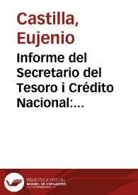 Informe del Secretario del Tesoro i Crédito Nacional: al Congreso de 1865 | Biblioteca Virtual Miguel de Cervantes