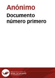 Documento número primero | Biblioteca Virtual Miguel de Cervantes