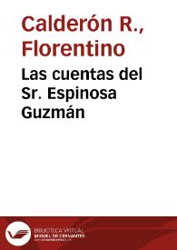 Las cuentas del Sr. Espinosa Guzmán | Biblioteca Virtual Miguel de Cervantes