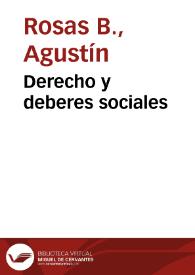 Derecho y deberes sociales | Biblioteca Virtual Miguel de Cervantes