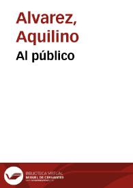 Al público | Biblioteca Virtual Miguel de Cervantes