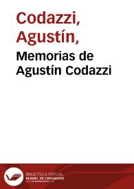 Memorias de Agustín Codazzi | Biblioteca Virtual Miguel de Cervantes