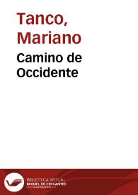 Camino de Occidente | Biblioteca Virtual Miguel de Cervantes