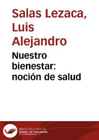 Nuestro bienestar: noción de salud | Biblioteca Virtual Miguel de Cervantes