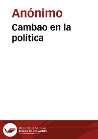 Cambao en la política | Biblioteca Virtual Miguel de Cervantes