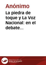 La piedra de toque y La Voz Nacional: en el debate sobre inconstitucionalidad de la Ley 11 de Cundinamarca de 1883 | Biblioteca Virtual Miguel de Cervantes